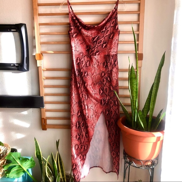 NASTY GAL snake print midi dress - Picture 1 of 8